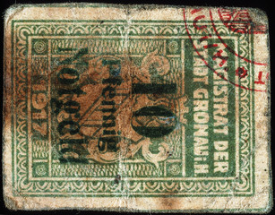 Historische Banknote, Notgeld, 1917, Zehn Pfennig, Deutschland 