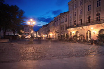Fototapeta na wymiar Old European city at night