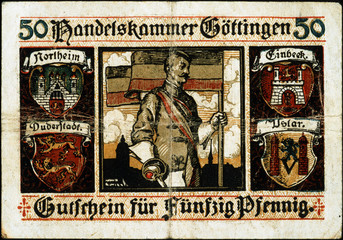 Historische Banknote, Notgeld, 26. April 1917, Fünfzig Pfennig, Deutschland