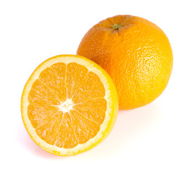 Orange on white background.