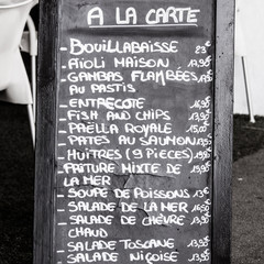 A la carte | Tableau de menu de restaurant