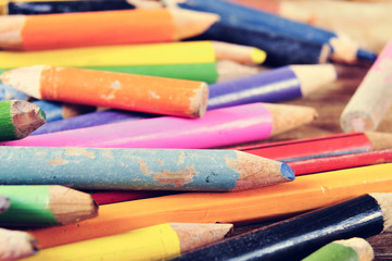 worn coloured pencils