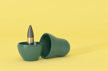 Visualization of nesting doll with bullet