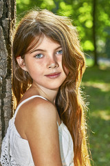 Naklejka premium Portrait of young girl