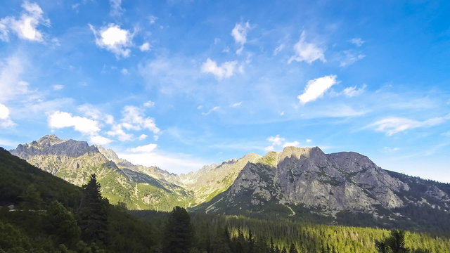 High Tatras mountains, Slovakia. View to peaks Tupa (2284m) and Ostrva (1984m)