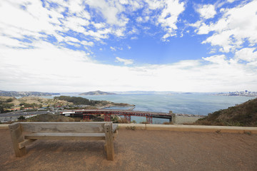 Obraz premium Scene by the Golden Gate Bridge San Francisco CA