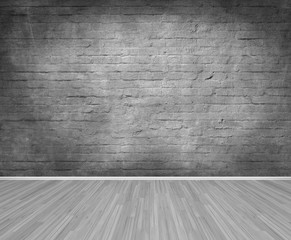 emty room with brick wall