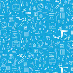Seamless pattern with school supplies