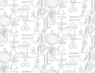 Seamless pattern with school supplies