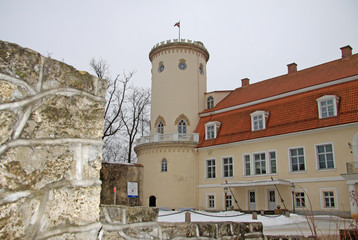 CESIS, LATVIA - MARCH 17, 2012: New castle in Cesis.  It ws built in 18th century.  Now it houses...