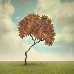 Fototapete Surrealismus Baum im Herbst