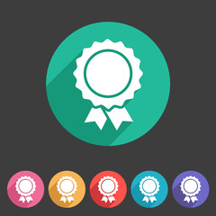 Award ribbon badge icon flat web sign symbol logo label set