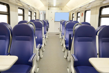 Interior of a train passenger coach