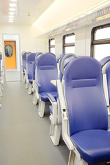 Fototapeta premium Interior of a train passenger coach