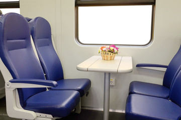 Interior of a train passenger coach