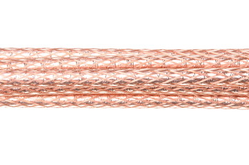 Abstract data transmission, stripped cable isolated on white background