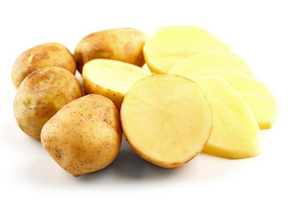 Naklejka na ściany i meble young potatoes isolated on white