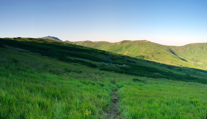 Obraz premium Campsite with view of Mount