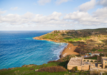 Fototapeta na wymiar Seacoast on small island Gozo, Malta.