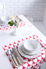 Beautiful table setting close up