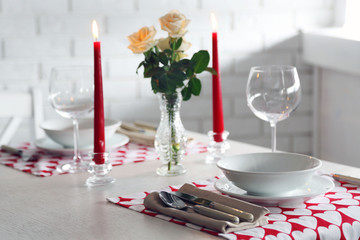 Beautiful table setting close up
