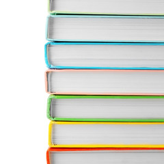 Colorful books isolated on white
