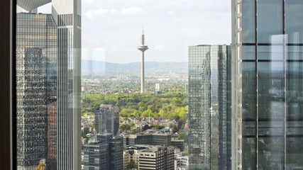 Frankfurt bankenviertel. - obrazy, fototapety, plakaty
