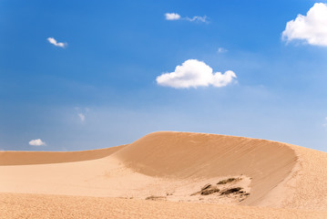 The White Dunes (bau sen, bau trang)- landmark near Mui Ne, Binh Thuan, Vietnam.