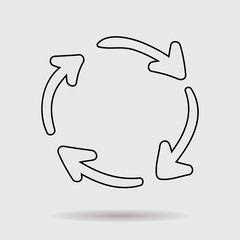  Flat line arrow icon for web and user interface design