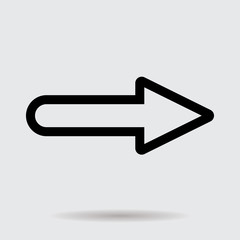 Flat line arrow icon for web and user interface design