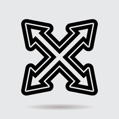 Fototapeta premium Flat line arrow icon for web and user interface design