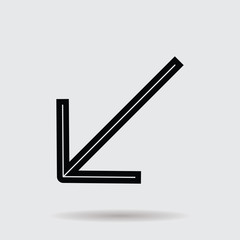  Flat line arrow icon for web and user interface design