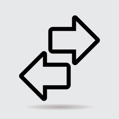  Flat line arrow icon for web and user interface design