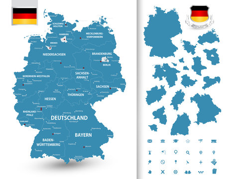 Map of Germany with its federal states