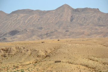 Fototapeta na wymiar Atlas mountains; Tunisia; Africa; desert; ground; hot; tourist attraction;