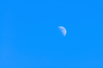 moon in the blue sky