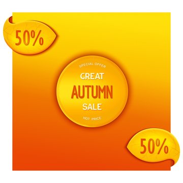 Design elements for autumn sales and discounts. Vector eps 10