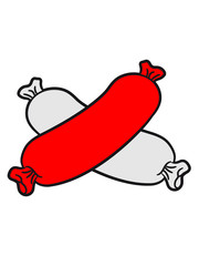 2 sausage hotdog wiener long red white bratwurst