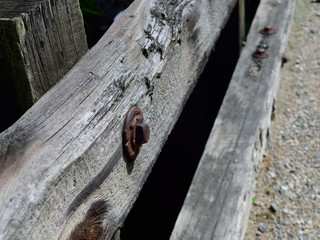 Old Weathered Wood Bridge on Rural Road