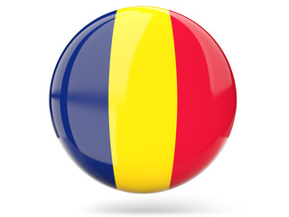 Fototapeta premium Round icon with flag of chad