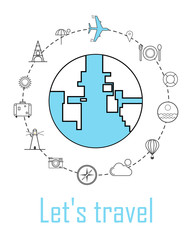 Travel world wide over. Vector illustration.