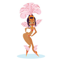 flat geometric design of dancing samba queen