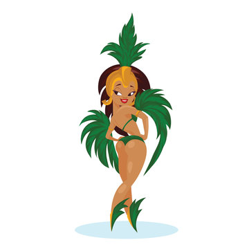 flat geometric design of dancing samba queen