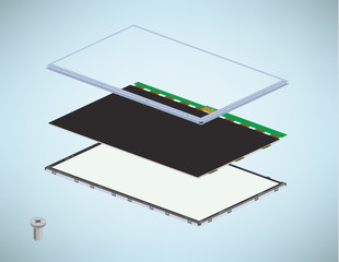 Composition Panel Size of television, vector illustration