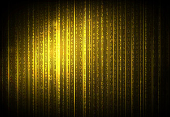 abstract orange binary code of technology, vector illustration