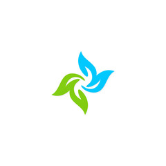 Fototapeta na wymiar green leaf abstract circle colored vector logo