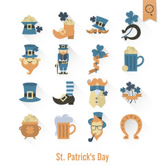 Saint Patricks Day Isolated Icon Set