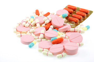 macro shot of medicines, capsules and tablets