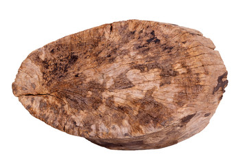 Old cutting board isolated on white