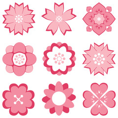 pink flower set